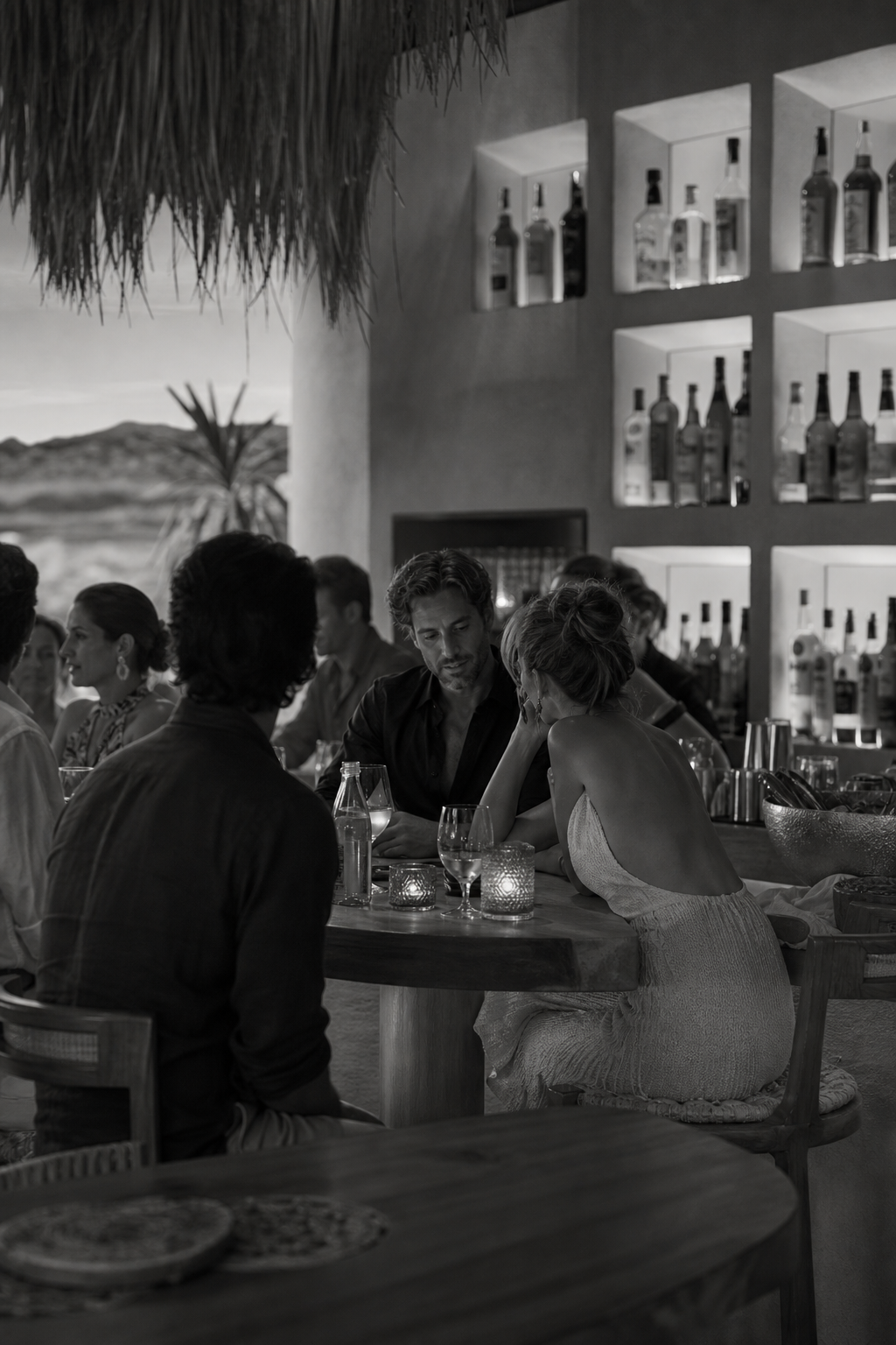 The Ballena bar set for a private evening