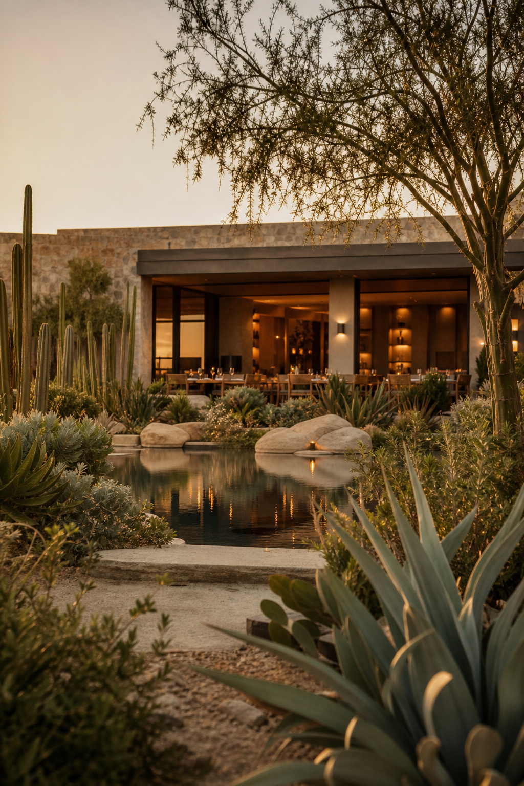 Ballena's garden and reflecting pool